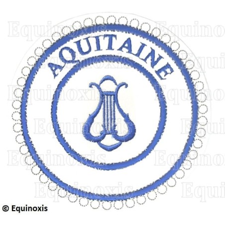 Badge / Macaron GLNF – Petite tenue provinciale – Grand Organiste – Aquitaine – Brodé machine